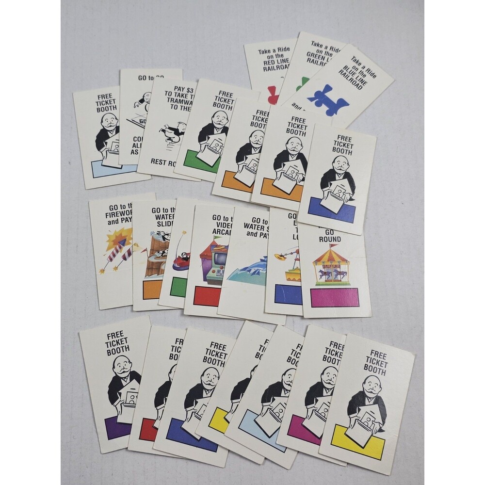 Monopoly Junior 24 Chance Cards 1996 Replacement Pieces Parts